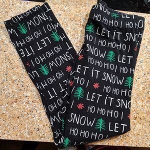 Zara girls leggings 7 8 Christmas black red green